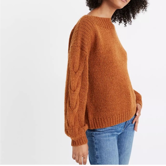 Madewell Cable Sleeve Boatneck Sweater - Picture 5 of 8